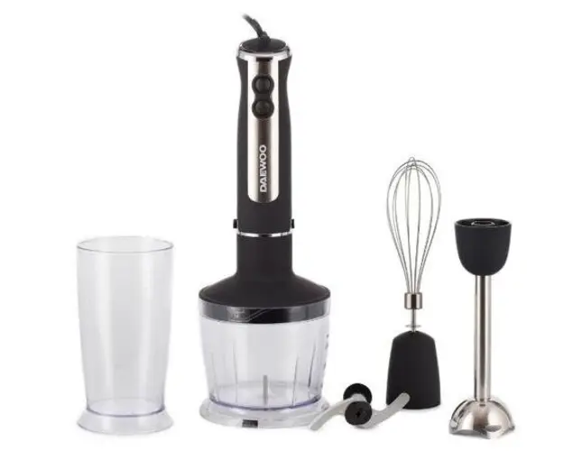 Mixer vertical Daewoo DHB75, 900 W, 6 nivele viteza, 15000 rpm (Negru/Inox)