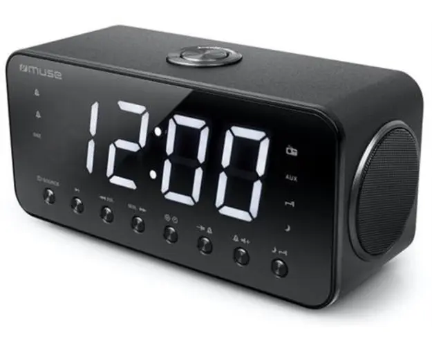 Radio cu ceas Muse M-192 CR, portabil, LED, Dual Alarm (Negru)