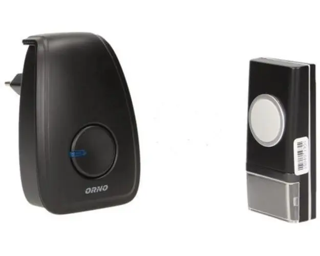 Sonerie wireless Opera AC Orno OR-DB-YK-117, distanta functionare 100 m, 80 db, IP44 (Negru)
