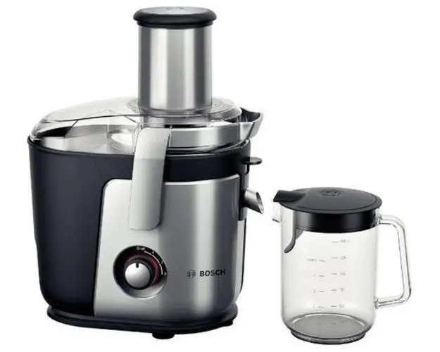 Storcator de fructe si legume Bosch MES4010, 1200 W, 3 Viteze, Tub de alimentare 84 mm (Argintiu/Negru)