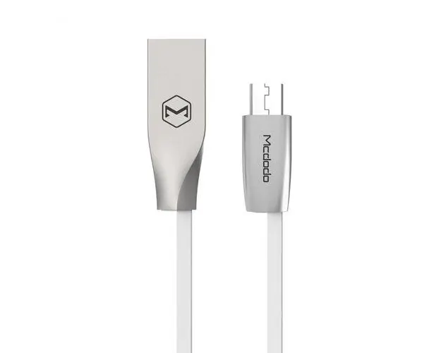 Cablu de date Mcdodo Zn-Link CA-1253, MicroUSB, 1.5 m, 2.4 A (Alb/Argintiu)