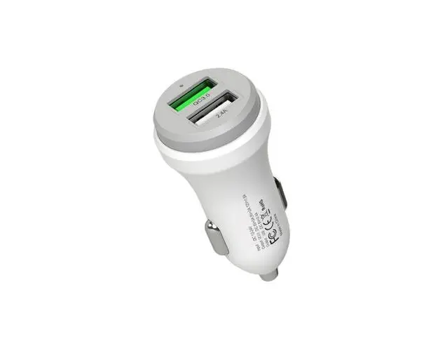 Incarcator Auto Mcdodo CC-3840, 1 x USB QC 3.0 si 1 x USB 2.0 (Alb)