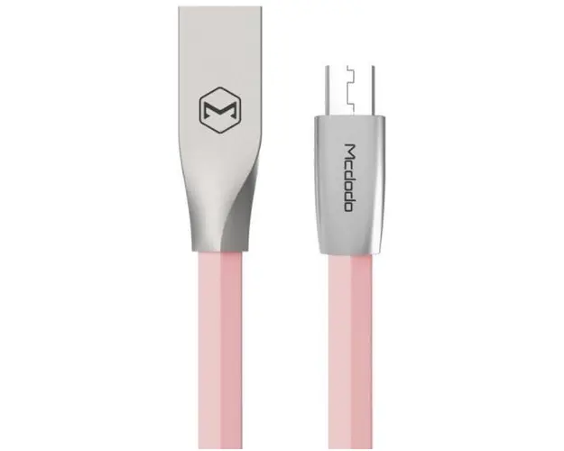 Cablu de date Mcdodo Zn-Link, MicroUSB, 1.5m, 2.4A max (Argintiu/Roz)