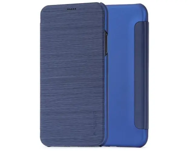 Husa Meleovo Smart Flip pentru iPhone X (Albastru)