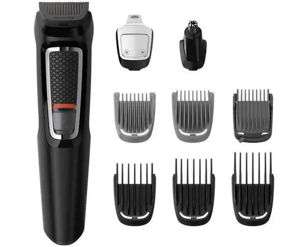 Aparat de tuns 9 in 1 Philips MG3740/15 Multigroom Series 3000, 9 instrumente (Negru)