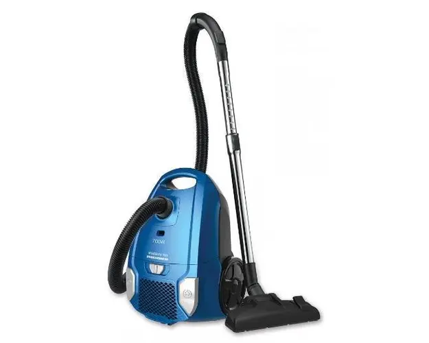 Aspirator cu sac Heinner HVC-MBL1400-V2, 700W, Sac textil, 3 L, Putere variabila, Filtru HEPA, Tub telescopic din metal, Accesoriu 2 in 1 (Albastru)