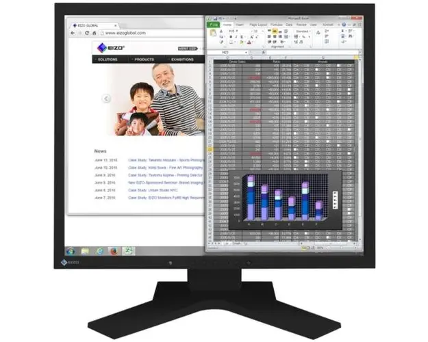 Monitor IPS LED EIZO 19inch S1934H-BK, 1280 x 1024, VGA, DVI, DisplayPort, Boxe, 14 ms (Negru)