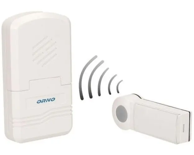 Sonerie wireless cu baterii Orno OR-DB-KH-122, distanta de lucru 70m, 80db, IP44 (Alb)