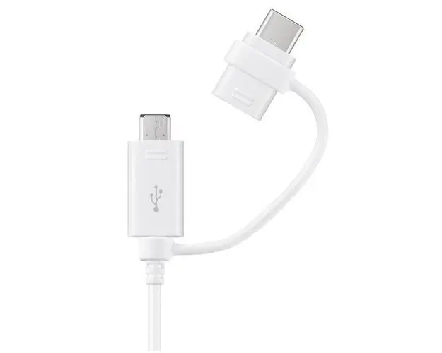 Cablu de date Samsung Combo EP-DG930DWEGWW, MicroUSB & USB Type-C, 1.5m (Alb)