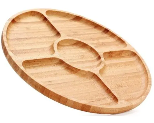 Platou din lemn de bambus Zokura Z1100, 28 cm