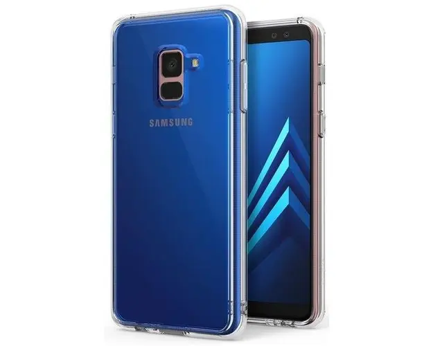 Protectie Spate Ringke FUSION 8809583842500 pentru Samsung Galaxy A8 Plus 2018 (Transparent) + Folie protectie ecran Ringke