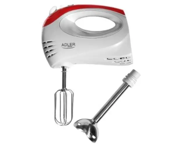 Mixer de mana Adler AD 4212, 300 W, 5 viteze, Turbo (Alb/rosu)