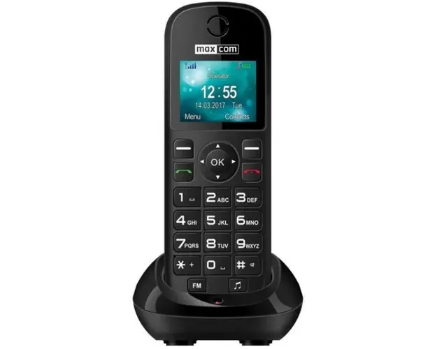 Telefon fix Maxcom MM35D, Single SIM, 2G (Negru)