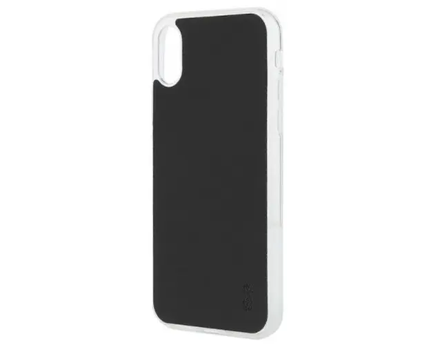 Protectie Spate Lemontti Silicon Vellur pentru Apple iPhone X (Negru)