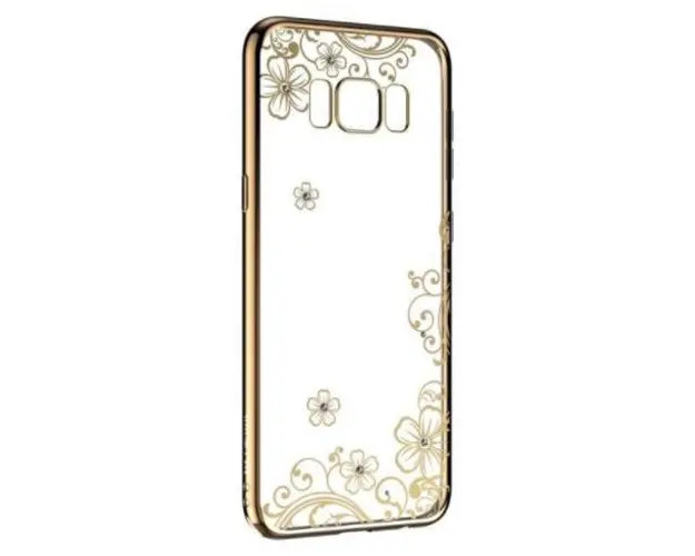 Protectie Spate Devia Silicon Joyous Champagne pentru Samsung Galaxy S8 Plus (Auriu/Transparent)