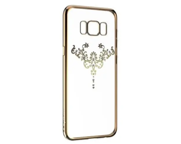 Protectie Spate Devia Silicon Iris Champagne pentru Samsung Galaxy S8 Plus (Auriu/Transparent)