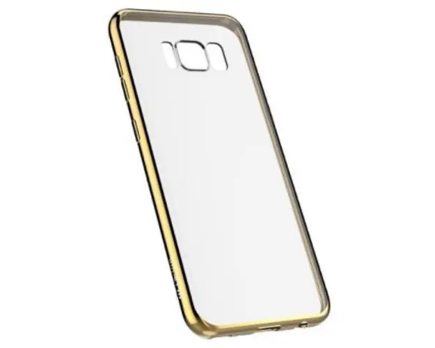 Protectie Spate Devia Silicon Glitter Soft Champagne pentru Samsung Galaxy S8 Plus (Auriu/Transparent)