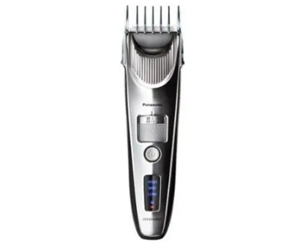 Aparat de tuns Panasonic ER-SC60-S803, lavabil, motor liniar de mare viteza, 1-20mm, 38 de trepte, design ergonomic, Li-ion, Argintiu