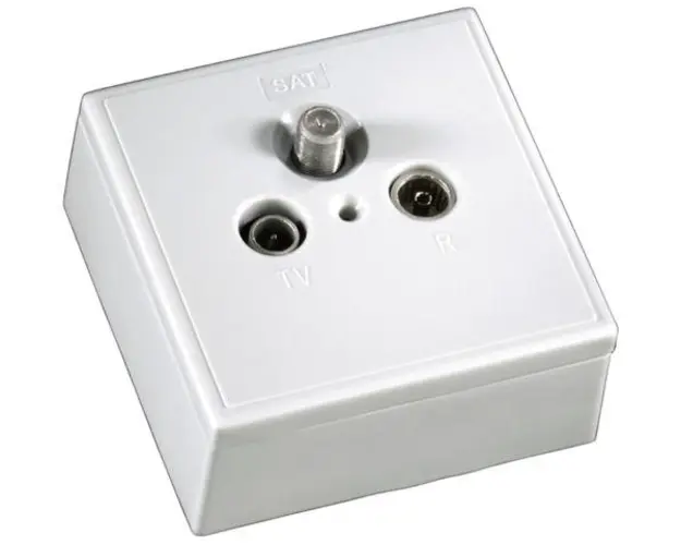 Priza receptoare universala Hama 44311, TV + SAT + Radio + Telefon + Unicablu