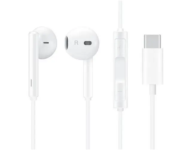 Casti Stereo Huawei CM33 55030088, Microfon, USB Type-C (Alb)