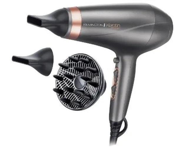 Uscator par Remington AC8820 Keratin Protect, 2200 W, 3 trepte temperatura, 2 viteze (Gri)