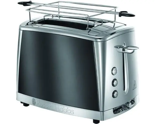 Prajitor de paine Russell Hobbs Luna Moonlight Grey 23221-56, 1550 W, 2 felii, 6 nivele (Gri/Inox)