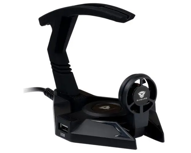 Suport cablu mouse Somic Easars Hellbenter cu hub USB 2 porturi 2.0 inclus, 1.5 m (Negru)
