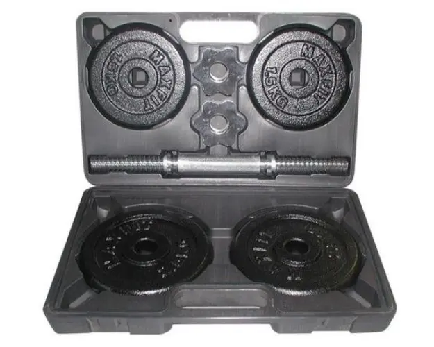 Set Gantere Toorx 10 kg, 4 discuri fonta, Carcasa pentru transport