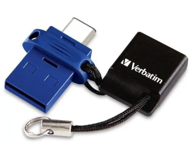 Stick USB Verbatim Dual Drive, USB 3.0, USB Type-C, 64GB (Albastru)