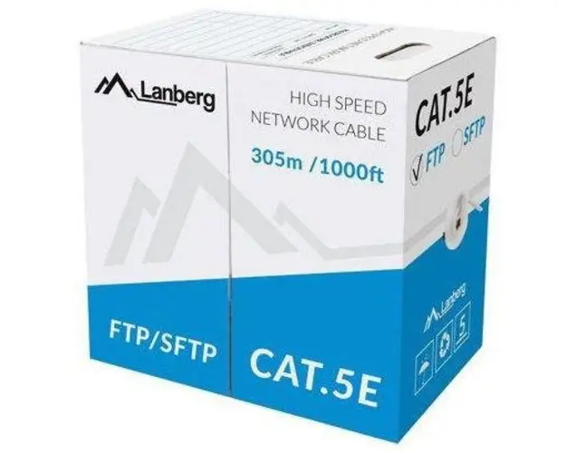 Cablu FTP Lanberg LCF5-10CC-0305-S, CAT.5e, 305 m (Gri)