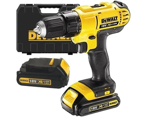 Masina de gaurit si insurubat cu 2 acumulatori DeWalt DCD771C2, Li-Ion, 18 V, 1.3 Ah, 42 Nm, led iluminare, valiza plastic