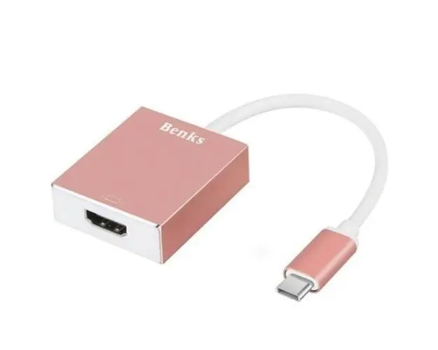 Adaptor Benks 6948005934767, USB-C - HDMI (Roz/Auriu)