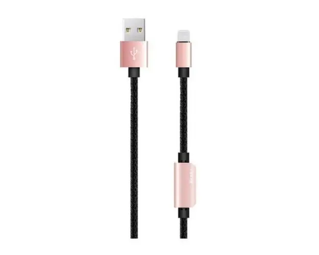 Cablu adaptor Benks D20 6948005943868, Lightning audio, 1.2 m (Roz/Auriu)