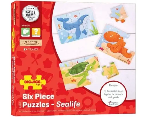Set 3 puzzle din lemn BigJigs Lumea acvatica BJ819