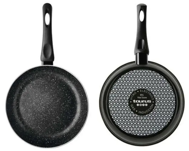 Tigaie Taurus Vital Stone 28, Diametru 28 cm, Acoperire ceramica (Negru)