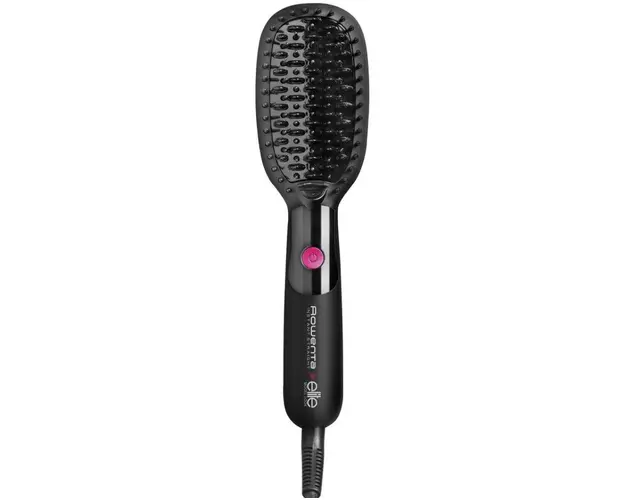 Perie electrica de indreptat parul Rowenta CF5712, 35 W, 210C, Invelis ceramic, Functie de incalzire, Generator de ioni, Afisaj LED, Oprire automata (Negru)