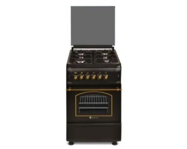 Aragaz rustic Studio Casa Verona Retro BLK, 4 arzatoare gaz, Cuptor gaz, Aprindere electrica (Negru)