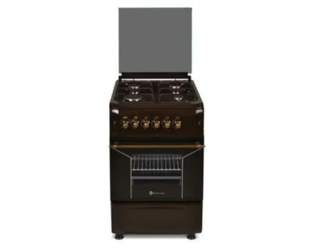 Aragaz rustic Studio Casa Verona Retro Brown, 4 arzatoare gaz, Cuptor gaz, Aprindere electrica (Maro)