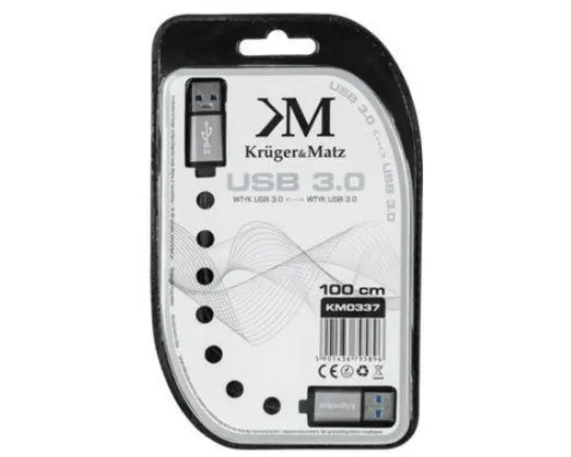 Cablu Kruger&Matz KM0337 USB Tata -USB Tata, 3.0, 1 m
