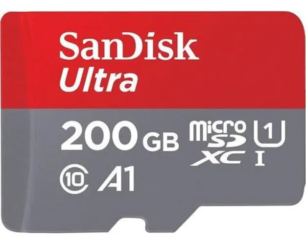 Card de memorie SanDisk Ultra Android microSDXC, 200GB, 100MB/s, Clasa 10, UHS-I + Adaptor