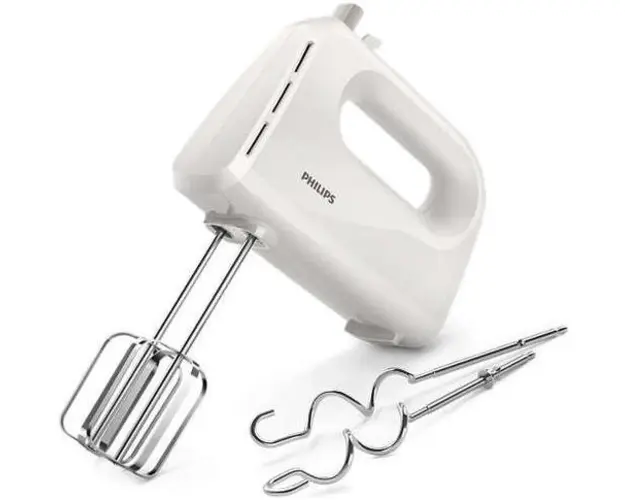 Mixer de mana Philips Daily Collection HR3705/00, 300 W, 5 viteze + Turbo (Alb)