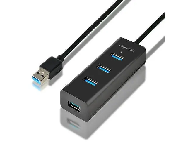 Hub USB Axagon HUE-S2BL, 4 x USB 3.0, 1.2 m (Negru)