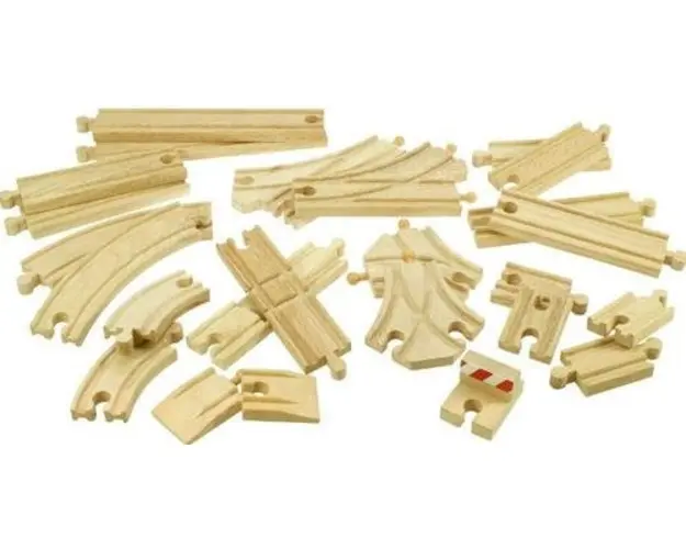 Set constructie BigJigs Set sine pentru circuit feroviar BJT052, 25 piese
