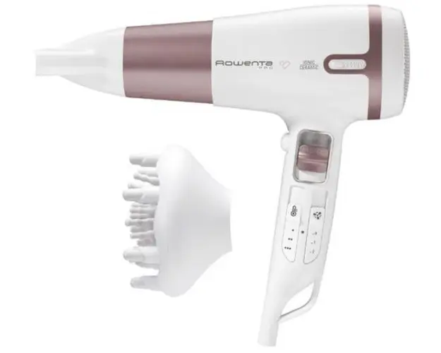 Uscator de par Rowenta Pro Respect Premium Care CV7461F0, 2400 W, Difuzor activ, Functie ionizare, 3 setari de temperatura, 2 viteze, Cool Shot (Alb)