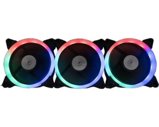 Set 3 ventilatoare Floston Aurora, 120mm, 1725 rpm, PWM (LED RGB)