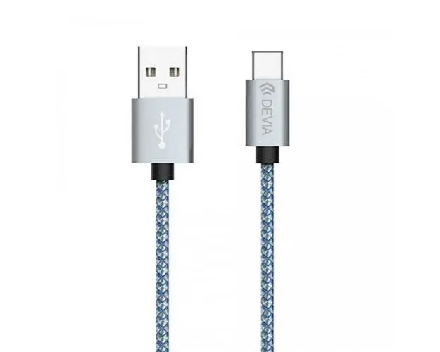 Cablu de date Devia Tube DVCTBLTYC, Type-C, 1 m (Gri)