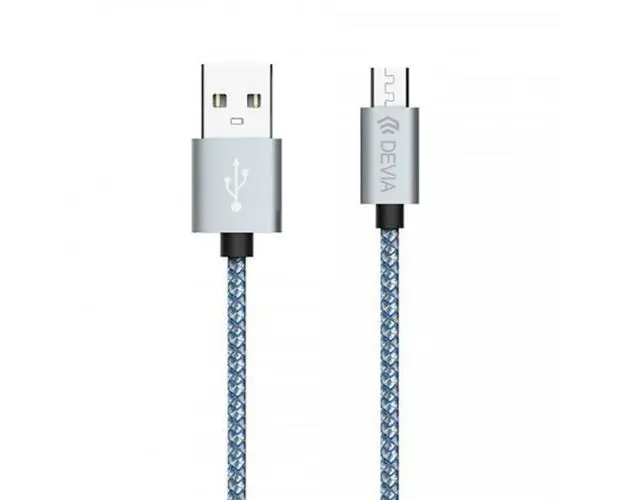 Cablu de date Devia Tube DVCTBLMCR MicroUSB, 1m (Gri)