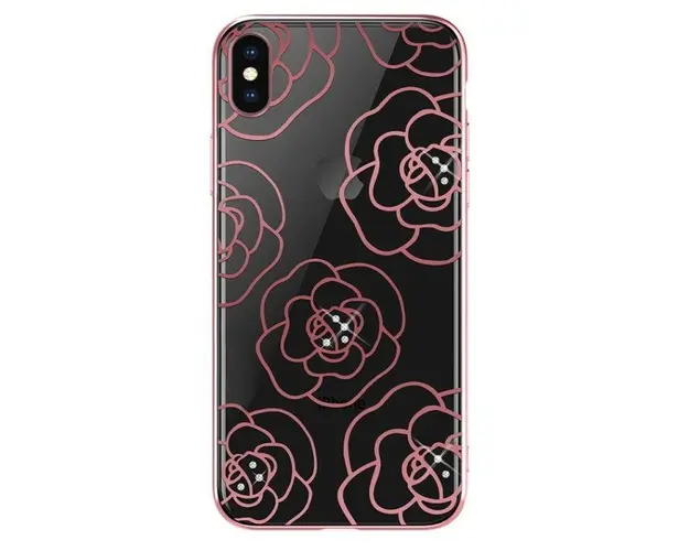 Protectie Spate Devia Camellia DVCCIP58RG pentru iPhone X (Roz/Auriu)