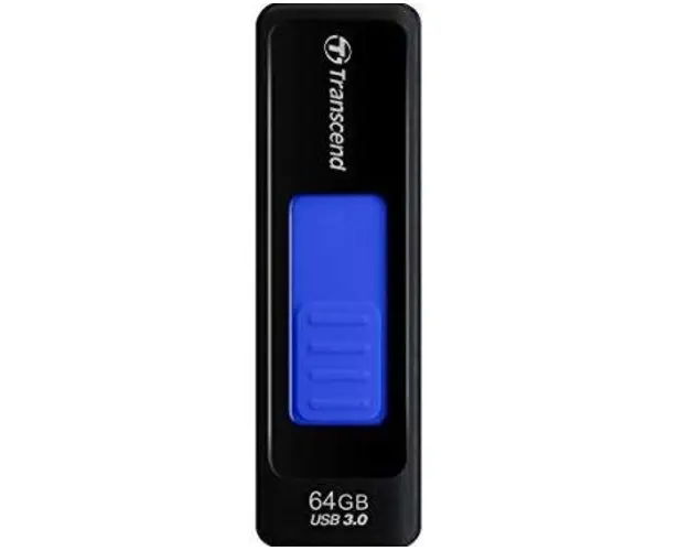 Stick USB Transcend Jetflash 760, 64GB, USB 3.0 (Negru/Albastru) 