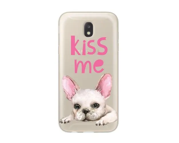 Protectie Spate Lemontti Art Pug Kiss LMSAJ330M28 pentru Samsung Galaxy J3 2017 (Multicolor)